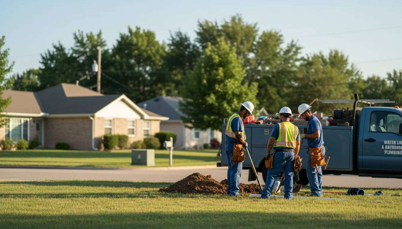 Residential water line and bathroom plumbing service in Elmore, OH